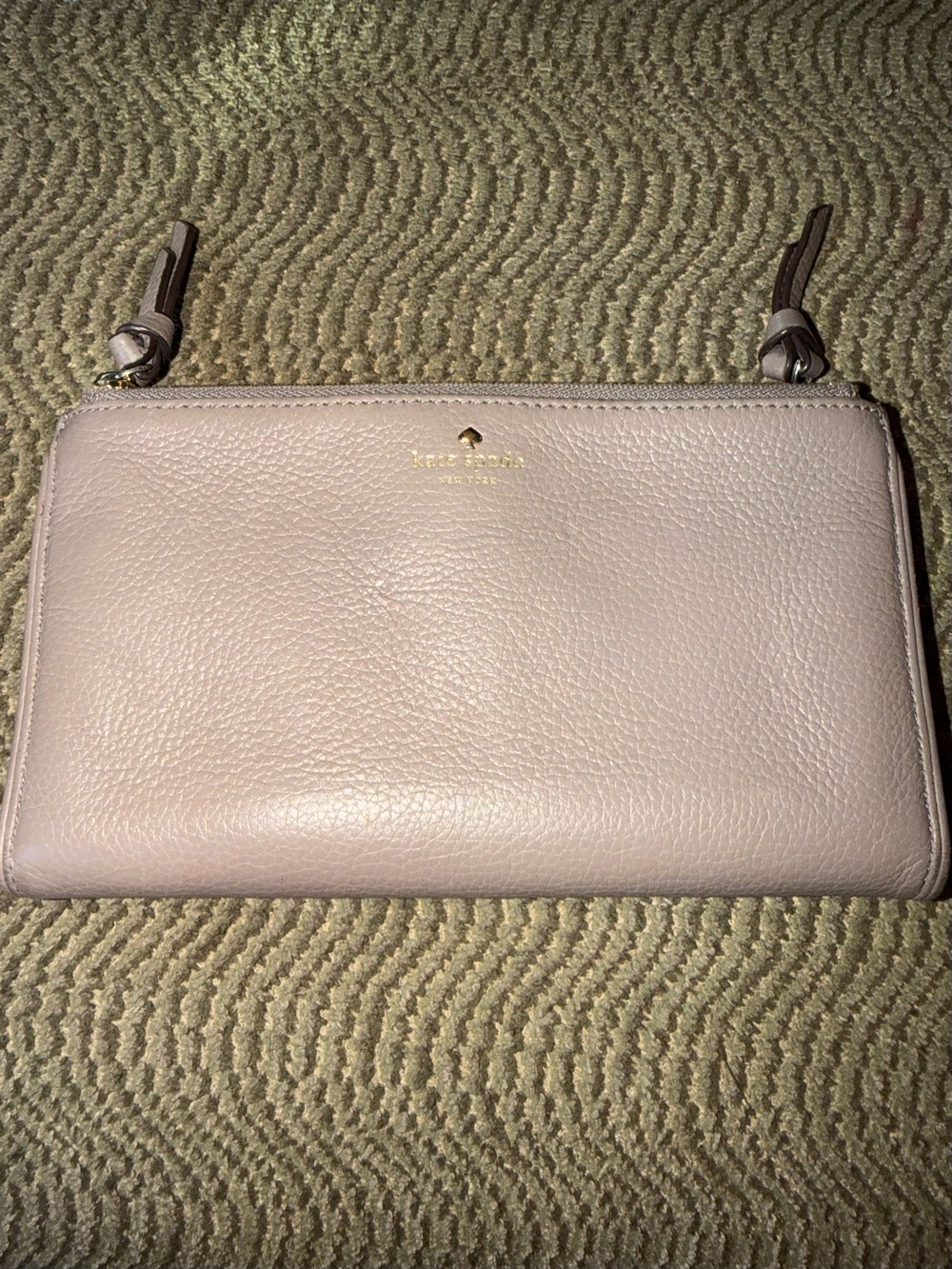 kate spade Pebbled Leather Wristlet in Blush Pink